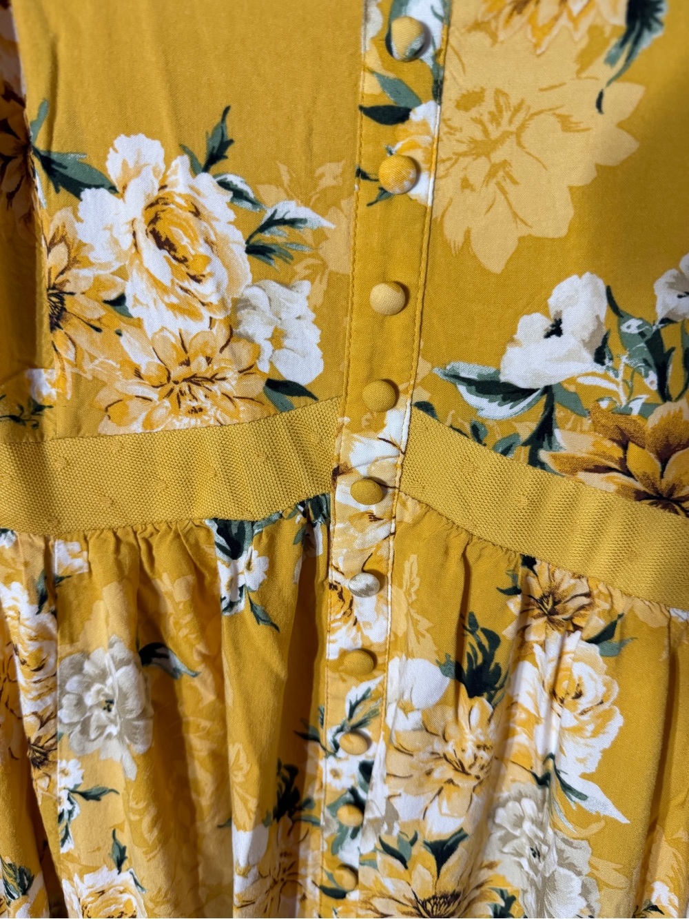 Torrid Size 2 Mustard Yellow Floral Button Front Maxi Dress - Picture 3 of 6